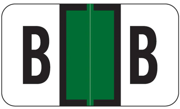 JETER Alphabetic Labels - 5800 Series (Sheets for Binder) B- Dk. Green