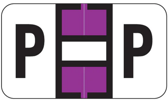 JETER Alphabetic Labels - 7200 Series (Rolls) P- Purple