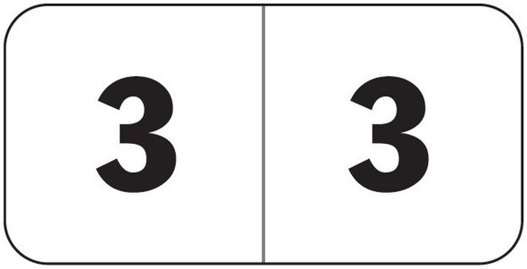 JETER Numeric Label - 4500 Series (Rolls) - 3 - Black/White