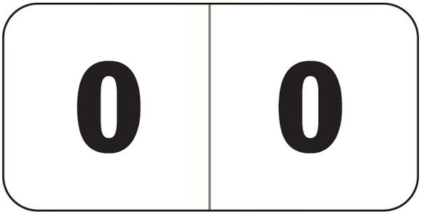JETER Numeric Label - 4500 Series (Rolls) - 0 - Black/White
