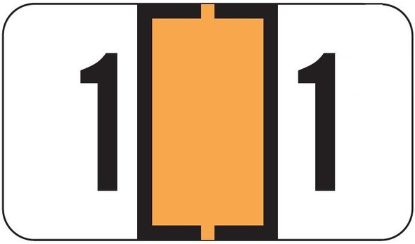 JETER Numeric Label - 7300 Series (Rolls) - 1 - Fl. Orange