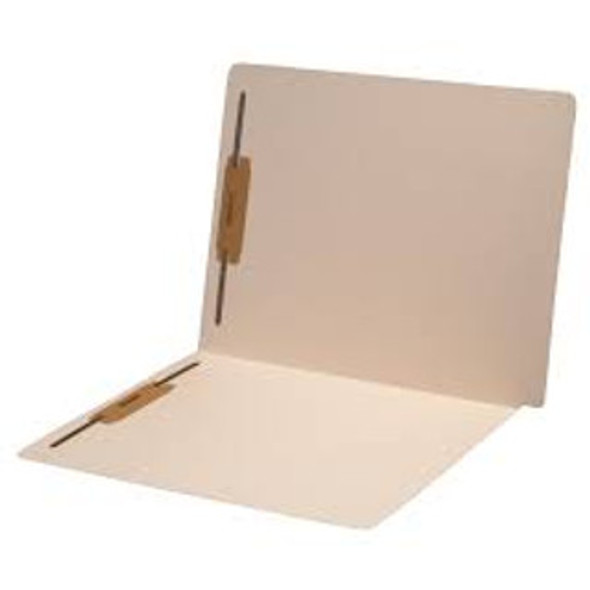 Smead Compatible End Tab Folders With 2 Fasteners 1 & 3, Letter, 11 Point Manila, Reinforced Tab, Box of 50