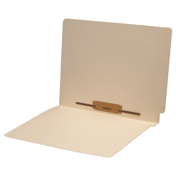Smead Compatible End Tab Folders With Fastener in Position 5 - Letter Size - 11 Point Manila - Reinforced End Tab - 100/Box