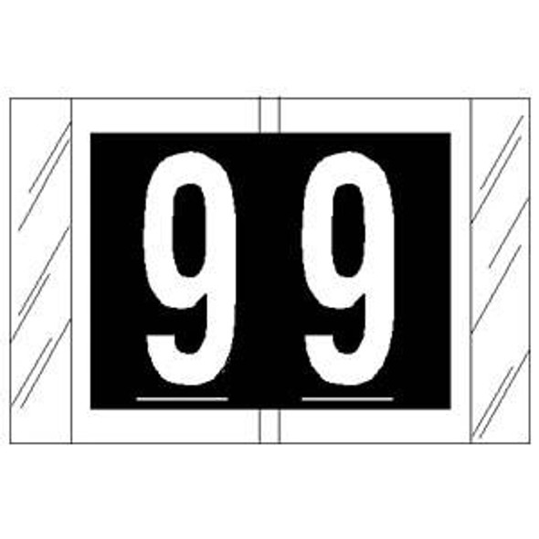 Tabbies Numeric Label - 11000 Series (Rolls) - 9 - Black