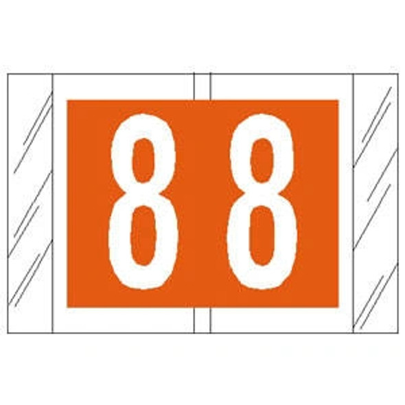 Tabbies Numeric Label - 11000 Series (Rolls) - 8 - Orange