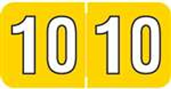 Colwell Jewel Year Label - COYM Series (Rolls) - 2010 - Yellow