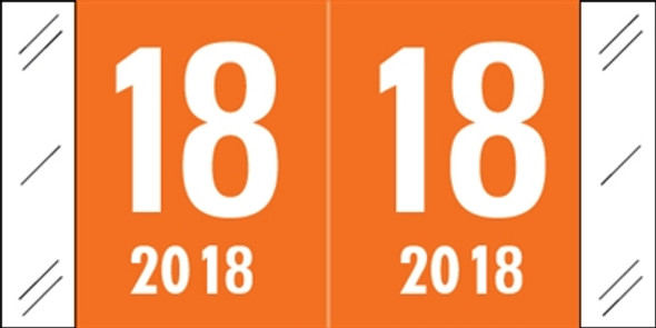 Col'R'Tab Yearband Label (Rolls of 500) - 2018 - Orange - CRYM Series - Laminated