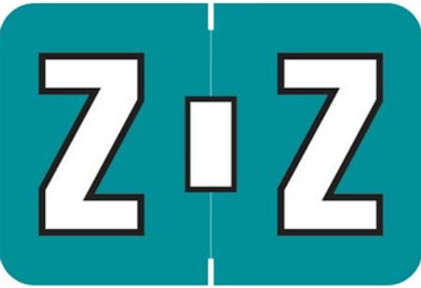 Colwell Jewel Alphabetic Labels - COPK Series Letter "Z" - Teal - 1" H x 1-1/2" W - 225/Pack