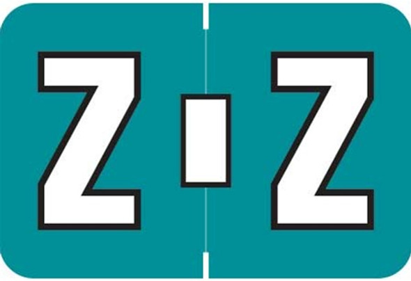 Colwell Jewel Alphabetic Labels - COAM Series (Rolls) Z- Teal
