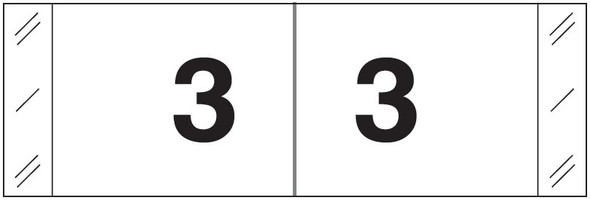 Tabbies Numeric Label - 11830 Series (Rolls) - 3 - Black/White