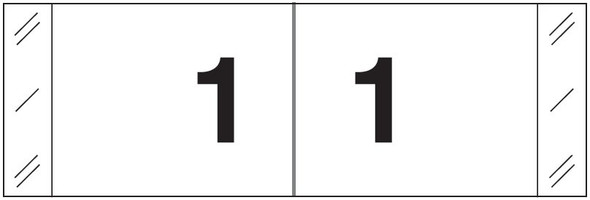 Tabbies Numeric Label - 11830 Series (Rolls) - 1 - Black/White