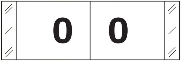 Tabbies Numeric Label - 11830 Series (Rolls) - 0 - Black/White