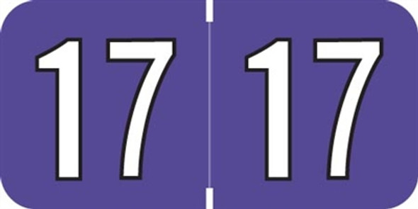 Amerifile Yearband Label (Rolls of 500) - 2017 - Purple - ARYM Series - Laminated
