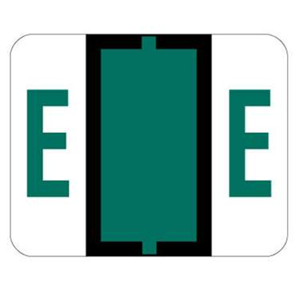 TAB Alphabetic Label (Sheet of 50) - E - Dark Green - A1286 Series