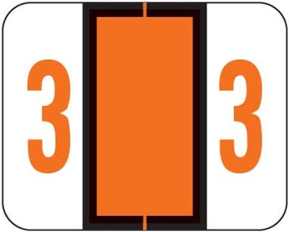 TAB Numeric Labels - 1282 Series (Rolls) - 3 - Dk. Orange