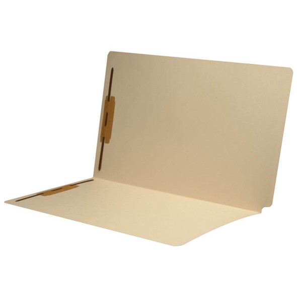 Smead Compatible End Tab File Folders w/ Fasteners in Pos 1 & 3 - Manila - Legal Size - 14 Pt - Reinforced Tab - 50/Box