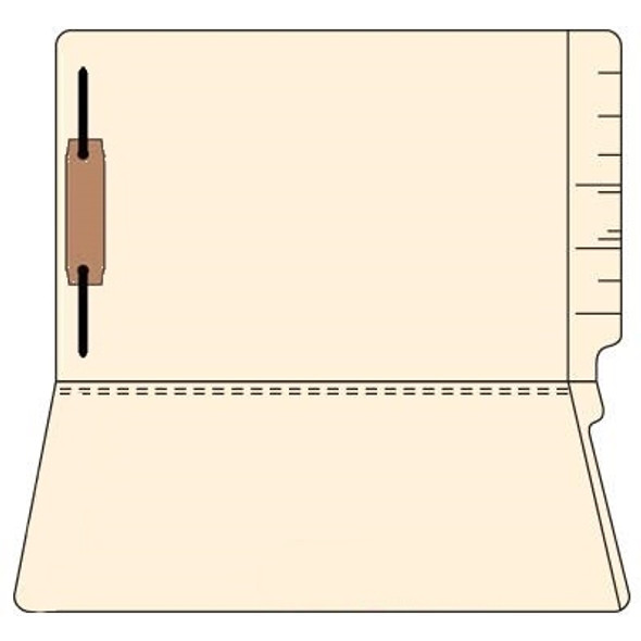 End Tab File Folder w/ Fastener in Pos 1 - Manila - Legal Size - 11 pt - Reinforced Tab