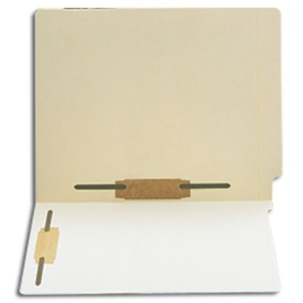 Smead Compatible End Tab Folders With Fasteners in Positions 3 & 5, Letter Size, 14 Point, Manila, Reinforced Tab, 50/Box