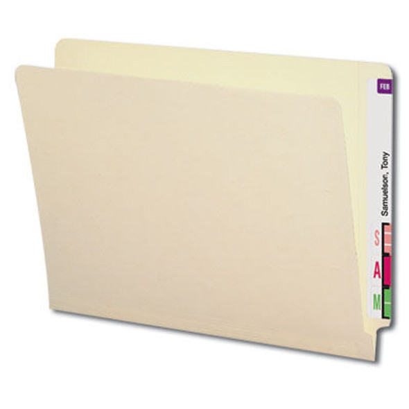 Smead Compatible End Tab Folder - 14 PT. Manila - Letter Size - Reinforced Tab - 50/Box