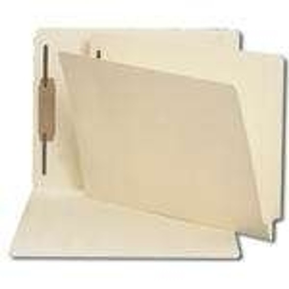 14 Pt. End Tab File Folder w/ Fastener in Pos 1 - Manila - Letter Size - Single Ply Full End Tab - 100/Box