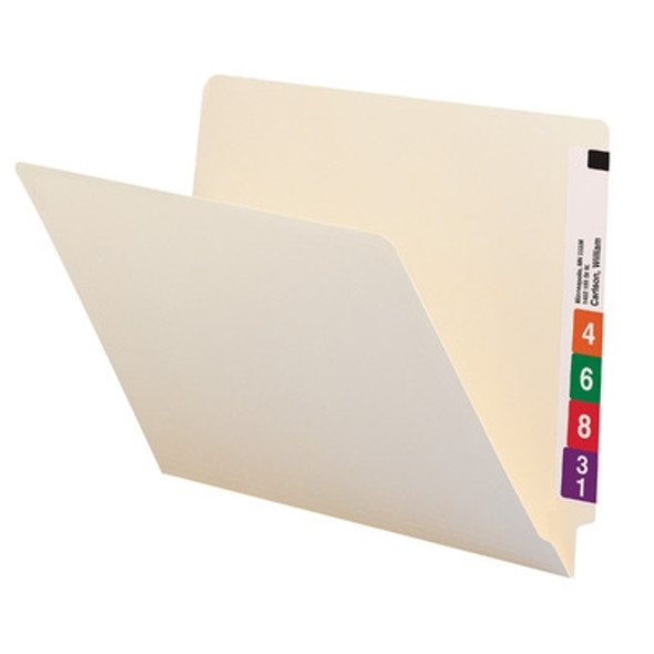Smead Compatible End Tab Folder - Manila - Letter Size - 11 pt - 9.5" - Single Ply - 100/Box