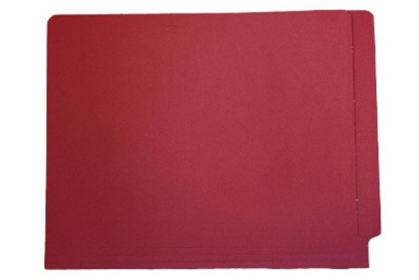 End Tab File Folder w/ Fasteners - Position 1 & 3 - Red - Letter - 11 pt - Reinforced Full End Tab - 100/Box