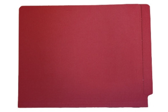 End Tab File Folder - Red - Letter - 11 pt - Reinforced Full End Tab - 100/Box