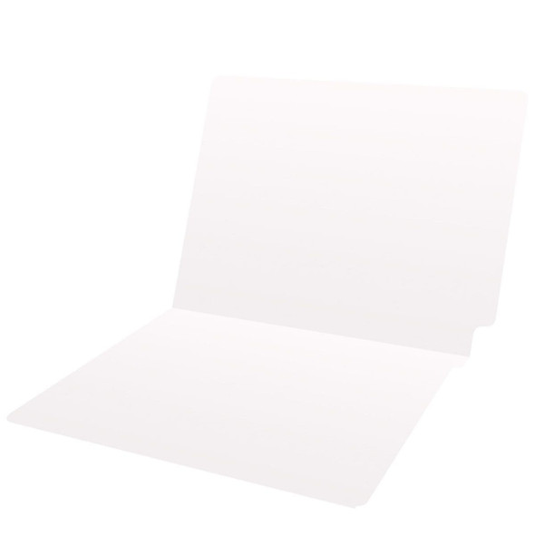 End Tab File Folder - White - Letter Size - 14 pt - Reinforced Tab - Full End Tab - Box of 50