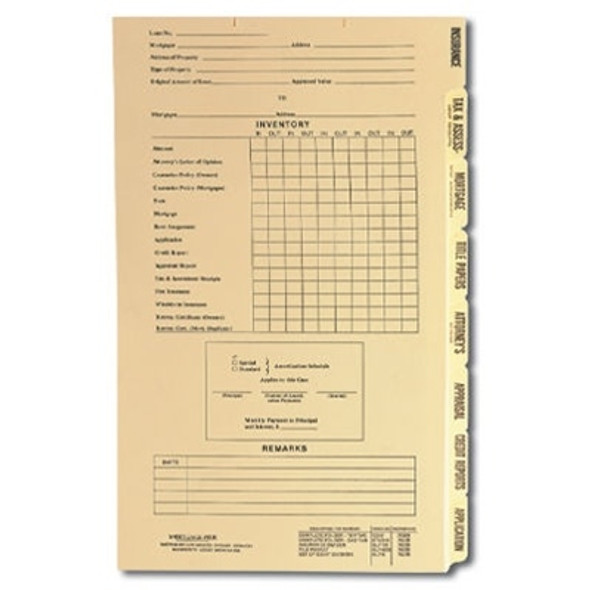 Smead Mortgage Folder Printed Replacement Divider Sets, 14-3/8"W x 9"H, Manila, 8 Sections Per Set, 12 Sets/Box (78278)