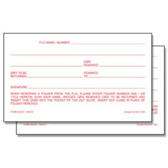 3X5 Outguide Charge Out Slips - 100 Slips Per Pad