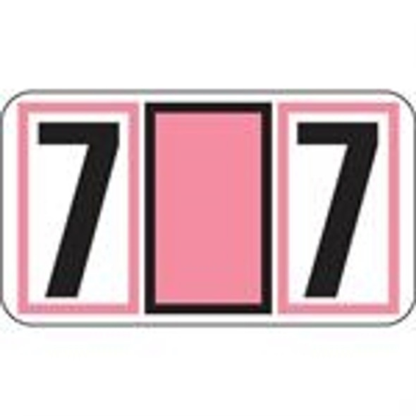 JETER Numeric Label - 7700 Series (Rolls) - 7 - Pink