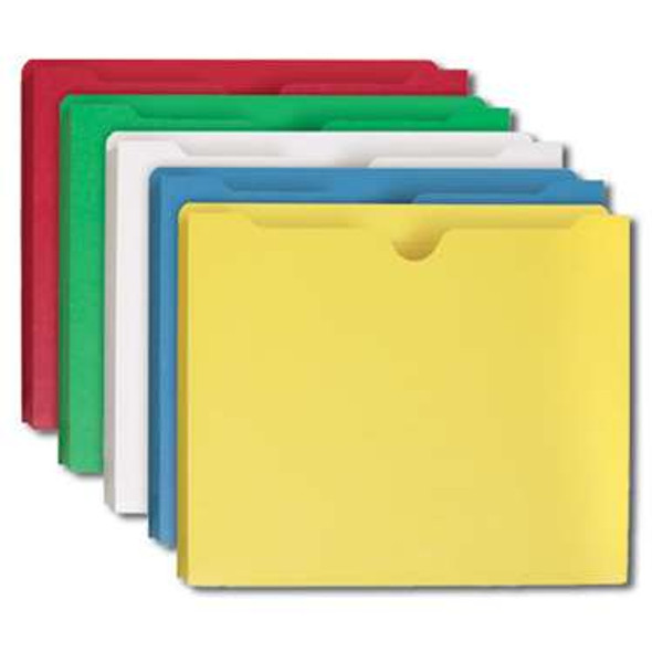 Smead File Jacket, Reinforced Straight-Cut Tab, 2" Expansion, Letter Size, Assorted Colors, 10 per Pack (75688) - 5 Packs