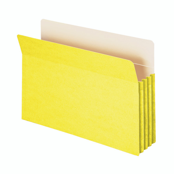 Smead File Pocket, Straight-Cut Tab, 3-1/2" Expansion, Legal Size, Yellow, 25 per Box (74233)