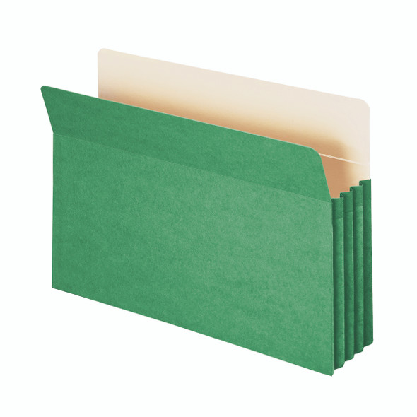 Smead File Pocket, Straight-Cut Tab, 3-1/2" Expansion, Legal Size, Green, 25 per Box (74226)