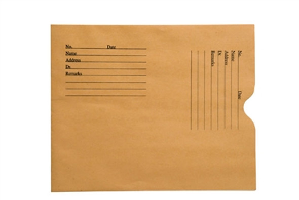 Medical Folder, Negative Preserver- Open End - Printed - 28 lb. Brown Kraft Stock, Size 8 1/2 X 10 1/2  - 500/Carton