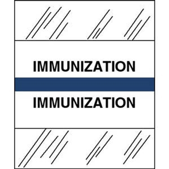 Patient Chart Index Tabs/Labels -  "Immunization" - Dark Blue - 1/2" H x 1-1/4" W - 100/Pack