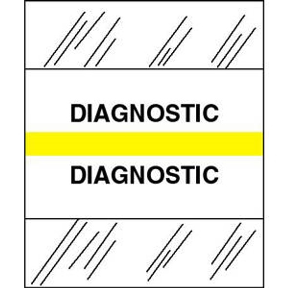 Tabbies Patient Chart Index Tabs/Labels -  "Diagnostic" - Yellow - 1/2" H x 1-1/4" W - 100/Pack