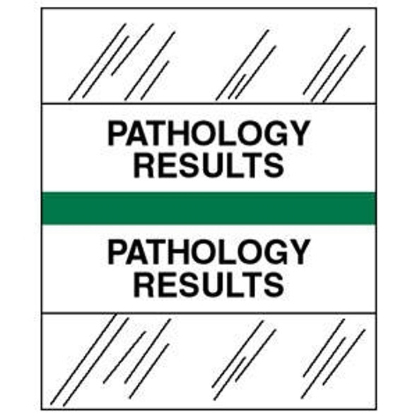 Patient Chart Index Tabs/Labels - "Pathology Results" - Green - 1-1/4'' Tabs - 100/Pack