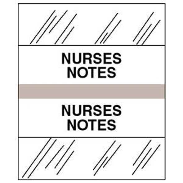Patient Chart Index Tabs/Labels -"Nurses Notes" - Gray - 1-1/4" Tabs - 100/Pack