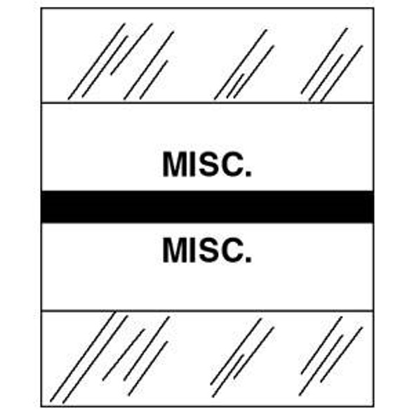Patient Chart Index Tabs/Labels - "Misc." -  Black - 1/2" H x 1-1/4" W - 100/Pack