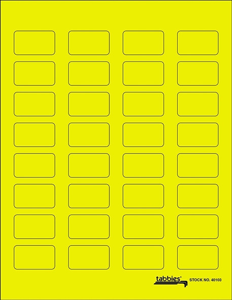 Tabbies Labels-U-Create Laser 1-1/2" x 7/8" - Yellow - 320 Labels per package