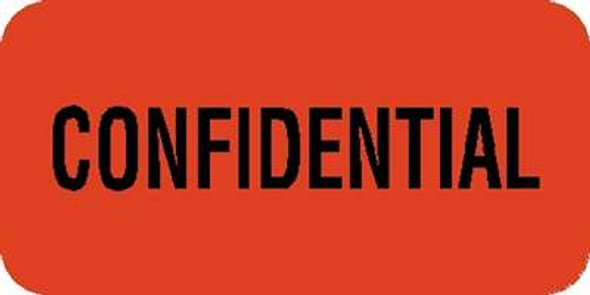 "Confidential" Label 1-1/2"W x 3/4"H -   Fl. Red - 250/Roll