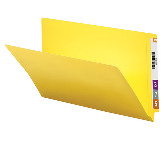 Smead 28910  Colored End Tab File Folder, Shelf-Master Reinforced Straight-Cut Tab, Legal Size, Yellow, 100 per Box (28910)