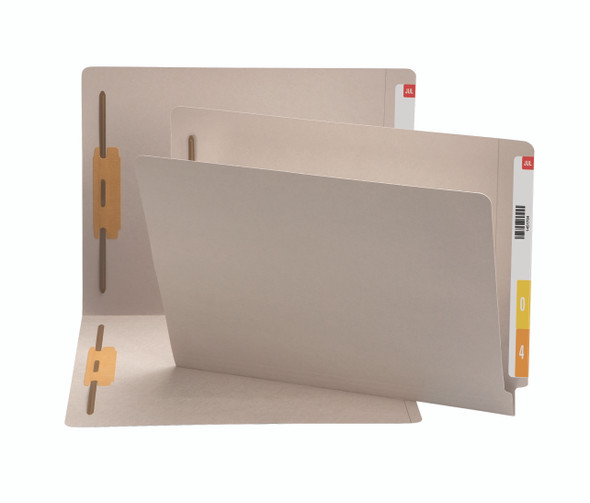 Smead 25849  End Tab Fastener File Folder, Shelf-Master Reinforced Straight-Cut Tab, 2 Fasteners, Letter Size, Gray, 50 per Box (25849)