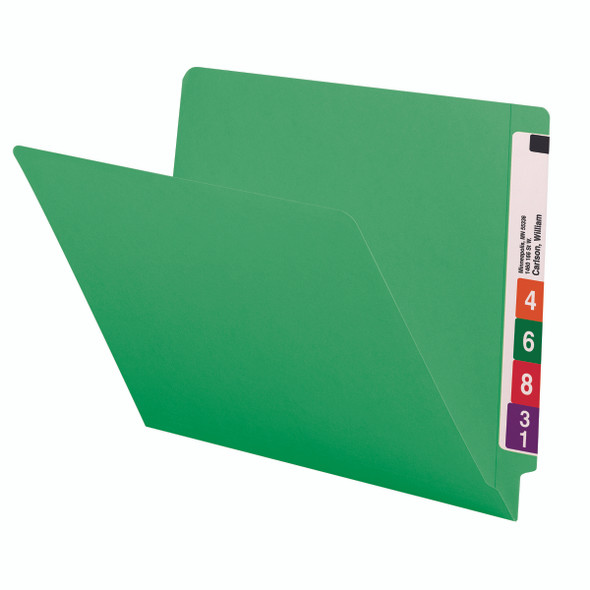 Smead 25110  Colored End Tab File Folder, Shelf-Master Reinforced Straight-Cut Tab, Letter Size, Green, 100 per Box (25110)