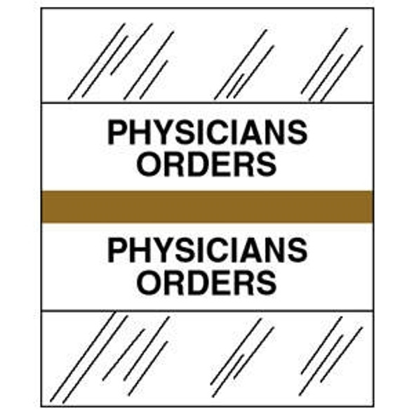 Patient Chart Index Tabs/Labels - Gold - "Physicians Orders"