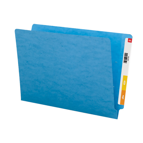 Smead Colored End Tab File Folder, Shelf-Master Reinforced Straight-Cut Tab, Legal Size, Blue, 100 per Box (28010)