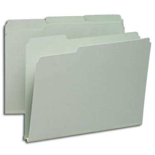 Smead Pressboard File Folder, 1/3-Cut Tab, 1" Expansion, Letter Size, Gray/Green, 25 per Box (13230) - 5 Boxes