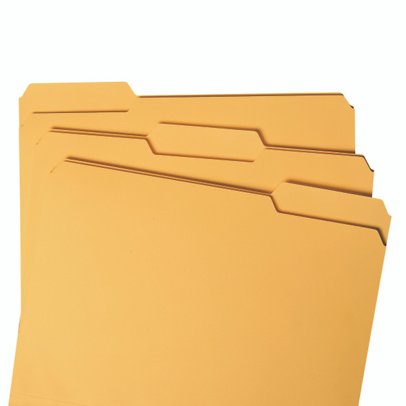 Smead File Folder, Reinforced 1/3-Cut Tab, Letter Size, Goldenrod, 100 per Box (12234) - 5 Boxes