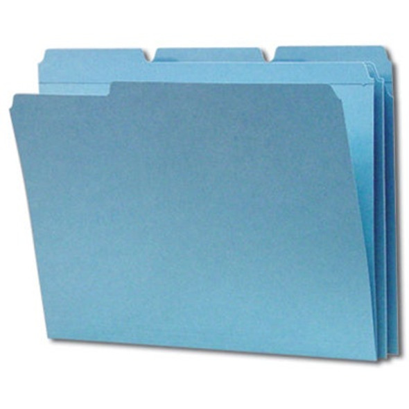 Smead File Folder, Reinforced 1/3-Cut Tab, Letter Size, Blue, 100 per Box (12034) - 5 Boxes